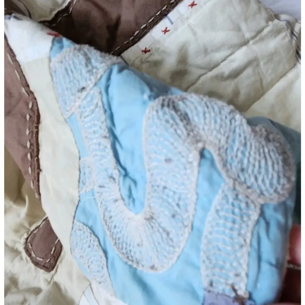Vtg Patchwork Quilt Pottery Barn Kids Baseball Twin Comforter 90s Kids Bedroom